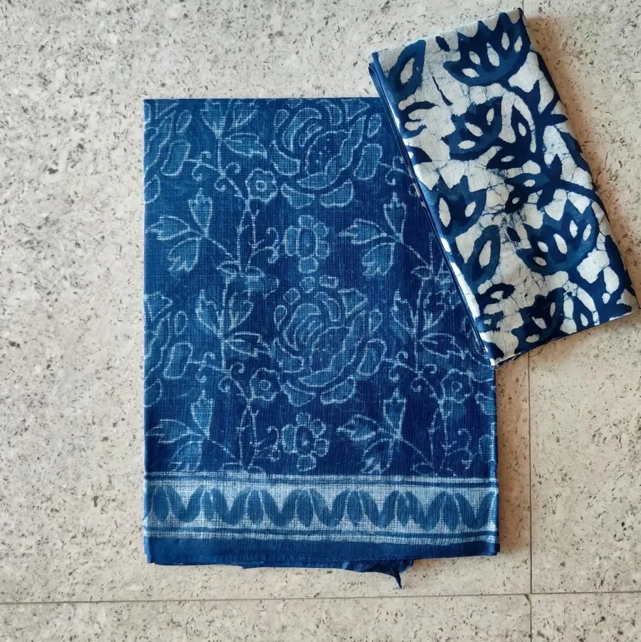 Traditional Bagru Print Kota Saree